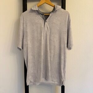 Walter‎ Hagen Mens Golf Polo Shirt Short Sleeve Gray Wave Print Size L